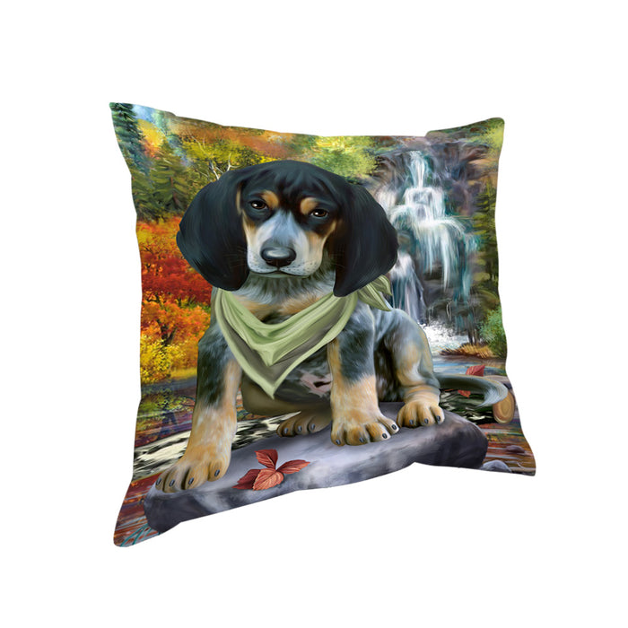 Scenic Waterfall Bluetick Coonhound Dog Pillow PIL63712