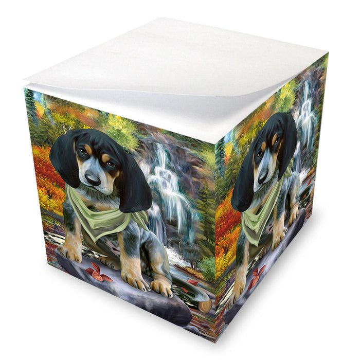 Scenic Waterfall Bluetick Coonhound Dog Note Cube NOC51837