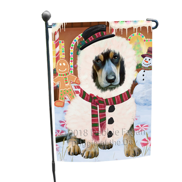 Christmas Gingerbread House Candyfest Bluetick Coonhound Dog Garden Flag GFLG56747