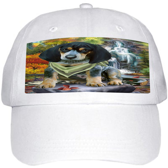 Scenic Waterfall Bluetick Coonhound Dog Ball Hat Cap HAT59244