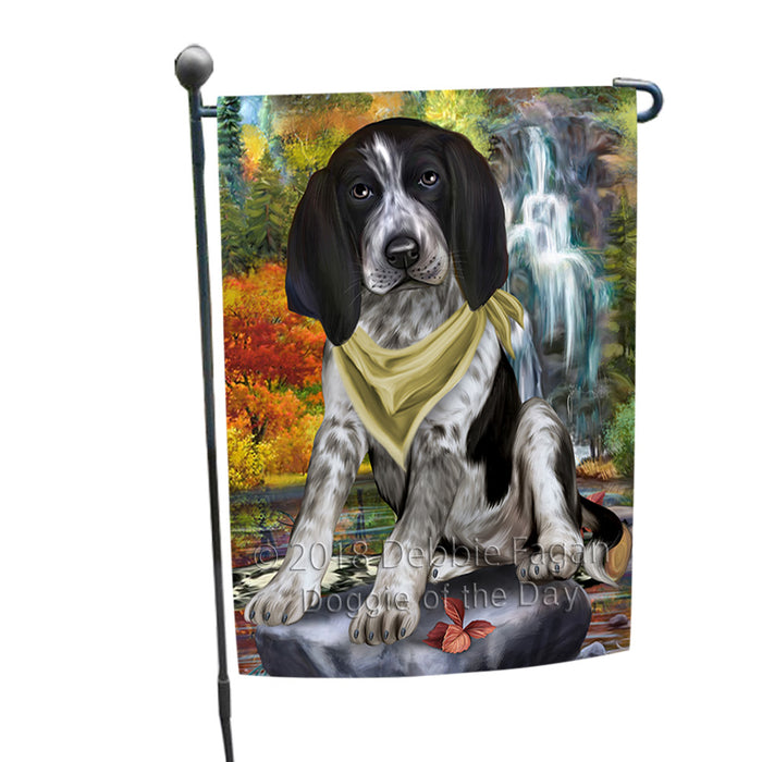 Scenic Waterfall Bluetick Coonhound Dog Garden Flag GFLG51835