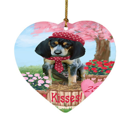 Rosie 25 Cent Kisses Bluetick Coonhound Dog Heart Christmas Ornament HPOR56296