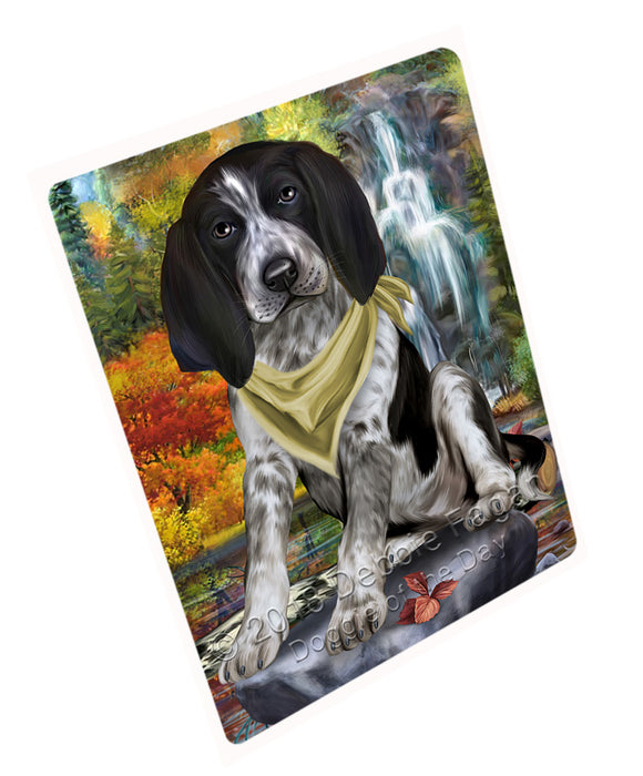 Scenic Waterfall Bluetick Coonhound Dog Large Refrigerator / Dishwasher Magnet RMAG71526