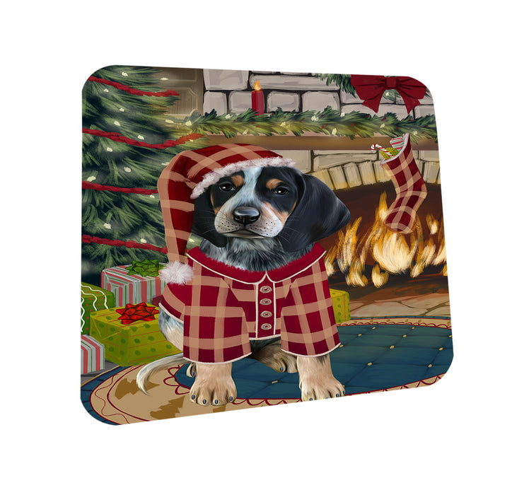 The Stocking was Hung Bluetick Coonhound Dog Coasters Set of 4 CST55188