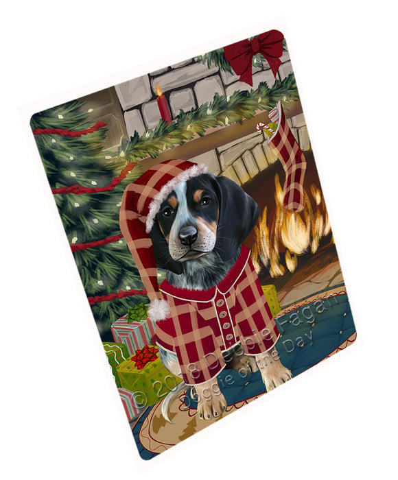 The Stocking was Hung Bluetick Coonhound Dog Magnet MAG70827 (Small 5.5" x 4.25")
