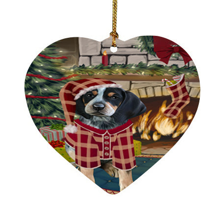 The Stocking was Hung Bluetick Coonhound Dog Heart Christmas Ornament HPOR55586