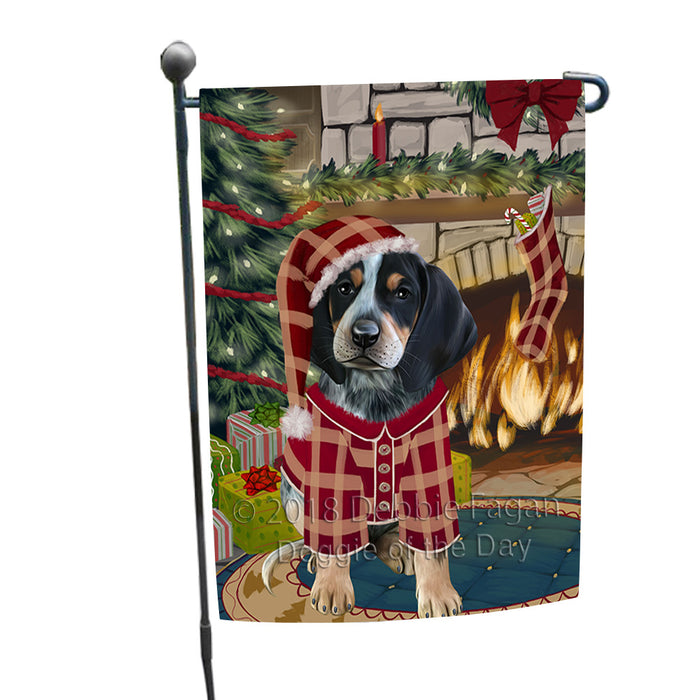 The Stocking was Hung Bluetick Coonhound Dog Garden Flag GFLG55523