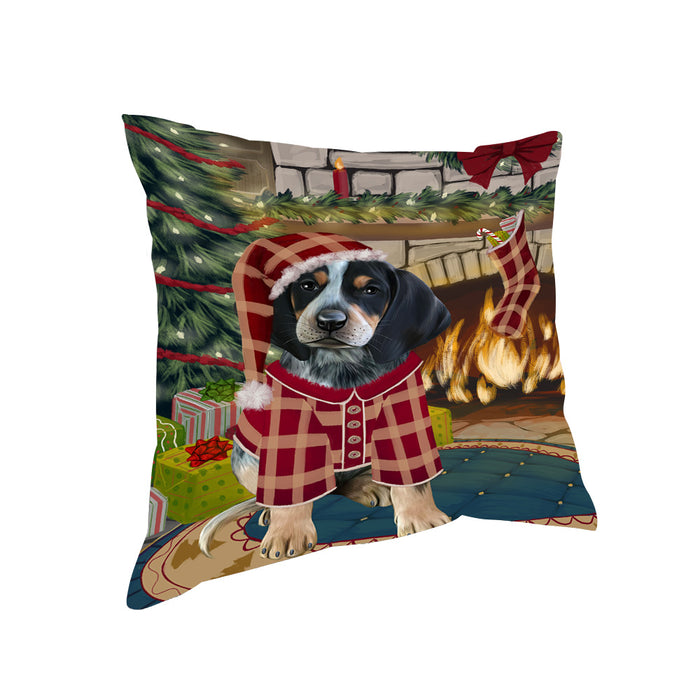 The Stocking was Hung Bluetick Coonhound Dog Pillow PIL69848