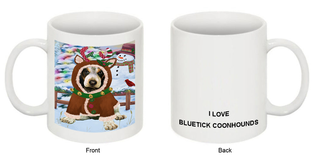 Christmas Gingerbread House Candyfest Bluetick Coonhound Dog Coffee Mug MUG51598