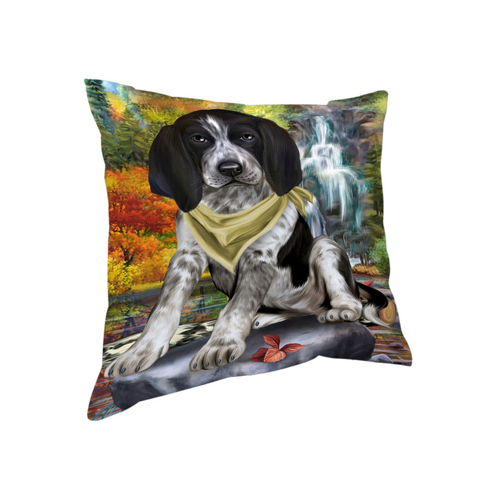 Scenic Waterfall Bluetick Coonhound Dog Pillow PIL63716