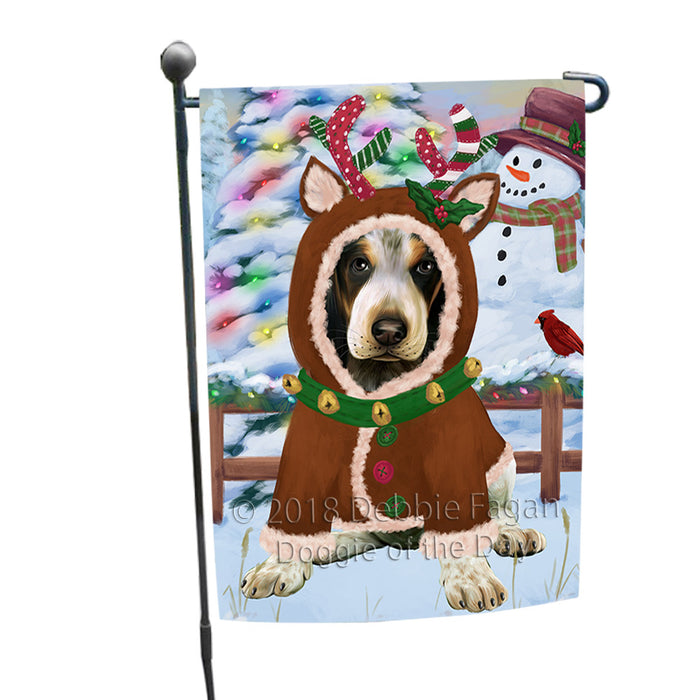 Christmas Gingerbread House Candyfest Bluetick Coonhound Dog Garden Flag GFLG56748
