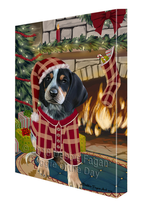 The Stocking was Hung Bluetick Coonhound Dog Canvas Print Wall Art Décor CVS116999