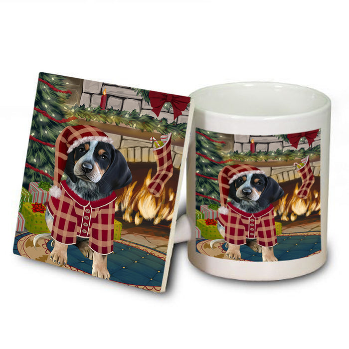 The Stocking was Hung Bluetick Coonhound Dog Mug and Coaster Set MUC55222