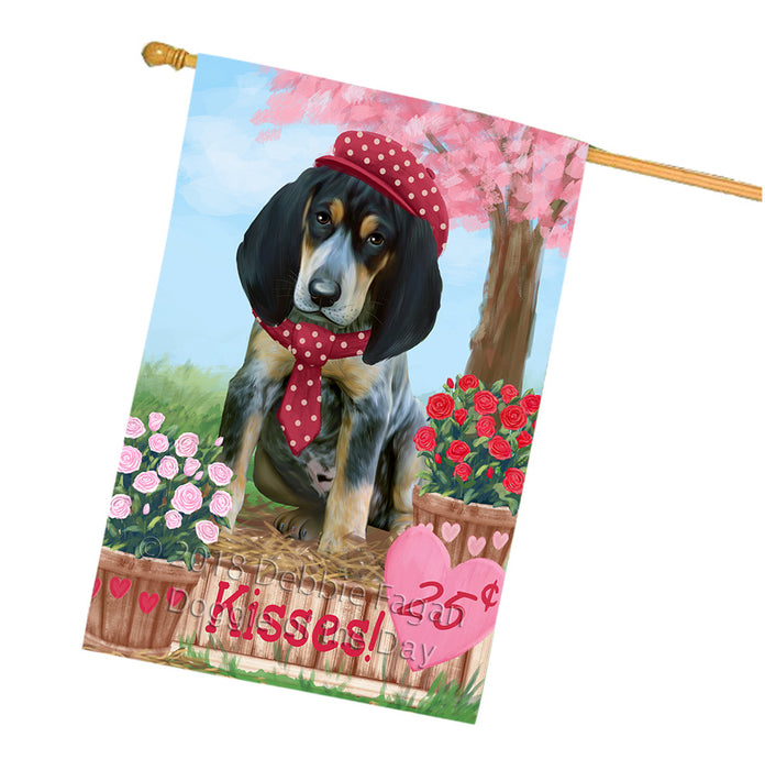 Rosie 25 Cent Kisses Bluetick Coonhound Dog House Flag FLG56624