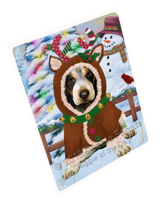 Christmas Gingerbread House Candyfest Bluetick Coonhound Dog Large Refrigerator / Dishwasher Magnet RMAG99468