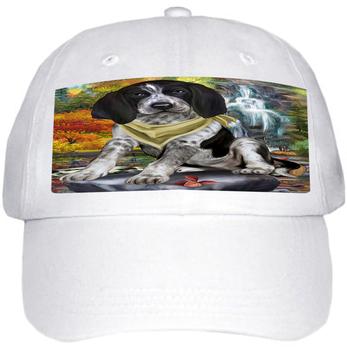 Scenic Waterfall Bluetick Coonhound Dog Ball Hat Cap HAT59247
