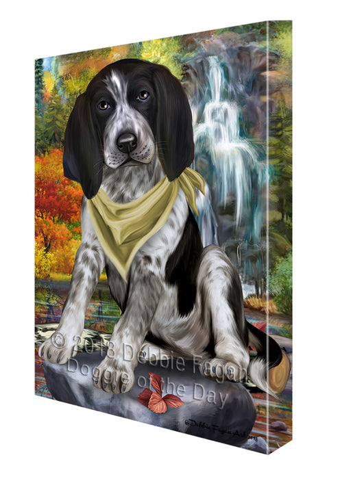 Scenic Waterfall Bluetick Coonhound Dog Canvas Print Wall Art Décor CVS83807