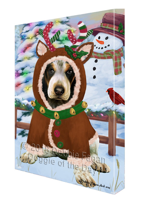 Christmas Gingerbread House Candyfest Bluetick Coonhound Dog Canvas Print Wall Art Décor CVS128024