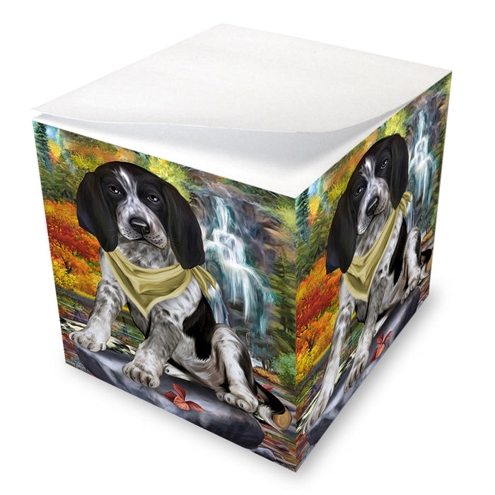 Scenic Waterfall Bluetick Coonhound Dog Note Cube NOC51838