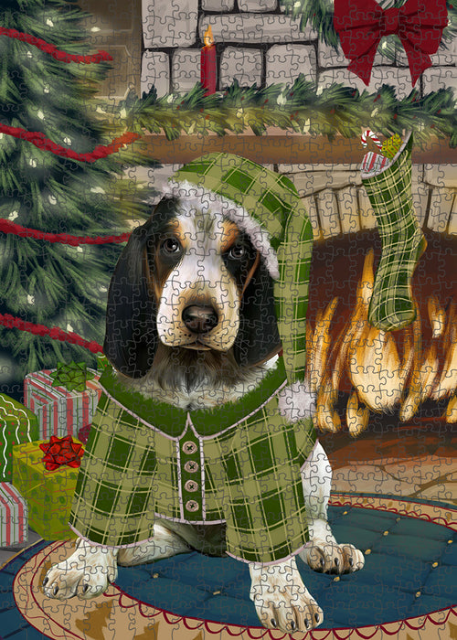 The Stocking was Hung Bluetick Coonhound Dog Puzzle with Photo Tin PUZL89128