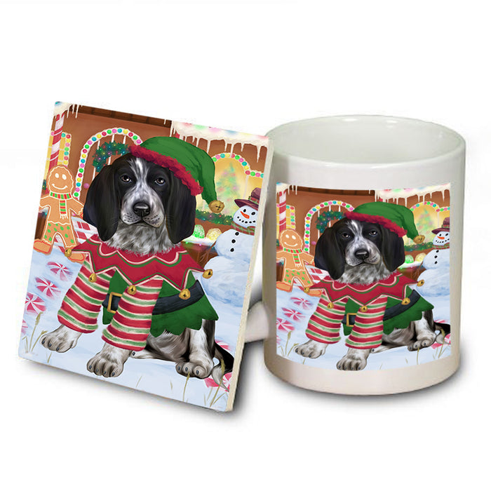 Christmas Gingerbread House Candyfest Bluetick Coonhound Dog Mug and Coaster Set MUC56193