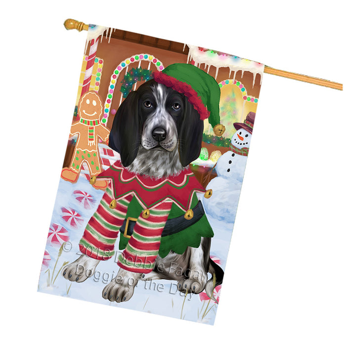 Christmas Gingerbread House Candyfest Bluetick Coonhound Dog House Flag FLG56885