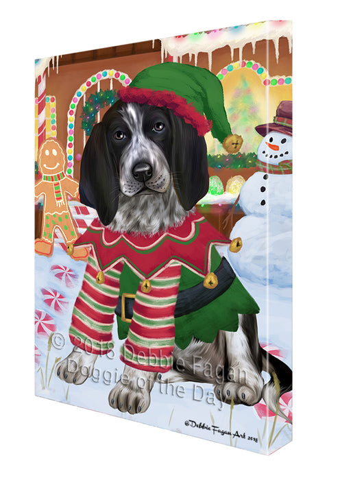Christmas Gingerbread House Candyfest Bluetick Coonhound Dog Canvas Print Wall Art Décor CVS128033