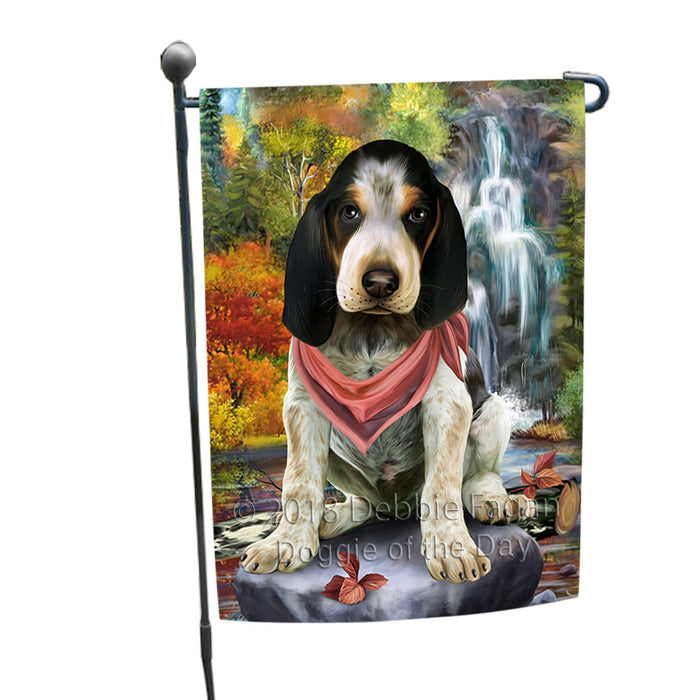 Scenic Waterfall Bluetick Coonhound Dog Garden Flag GFLG51836