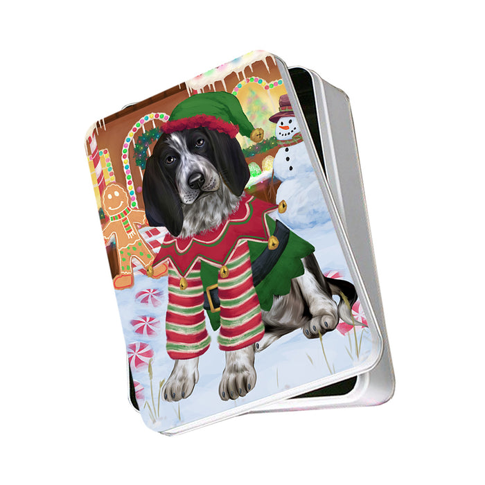 Christmas Gingerbread House Candyfest Bluetick Coonhound Dog Photo Storage Tin PITN56120