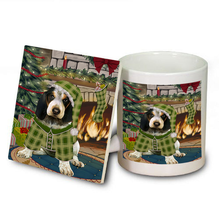 The Stocking was Hung Bluetick Coonhound Dog Mug and Coaster Set MUC55223