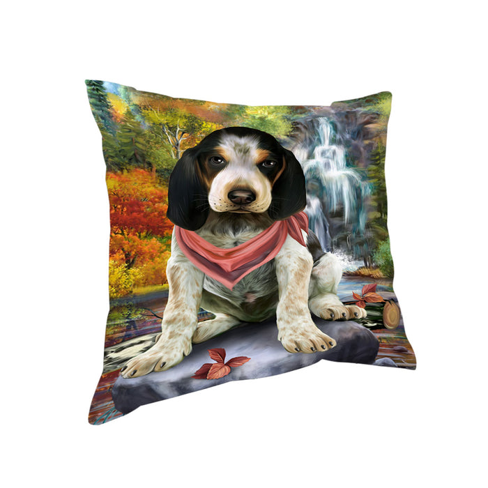 Scenic Waterfall Bluetick Coonhound Dog Pillow PIL63720