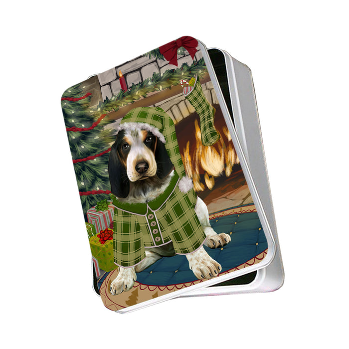 The Stocking was Hung Bluetick Coonhound Dog Photo Storage Tin PITN55174