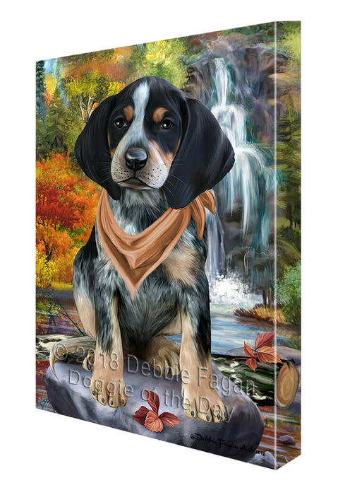 Scenic Waterfall Bluetick Coonhound Dog Canvas Print Wall Art Décor CVS83825
