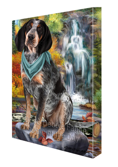 Scenic Waterfall Bluetick Coonhound Dog Canvas Print Wall Art Décor CVS83834
