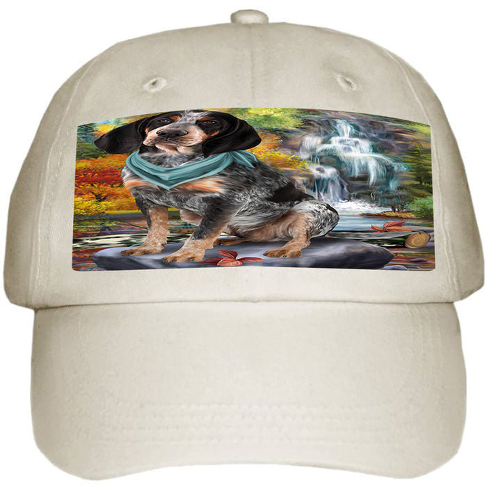 Scenic Waterfall Bluetick Coonhound Dog Ball Hat Cap HAT59256