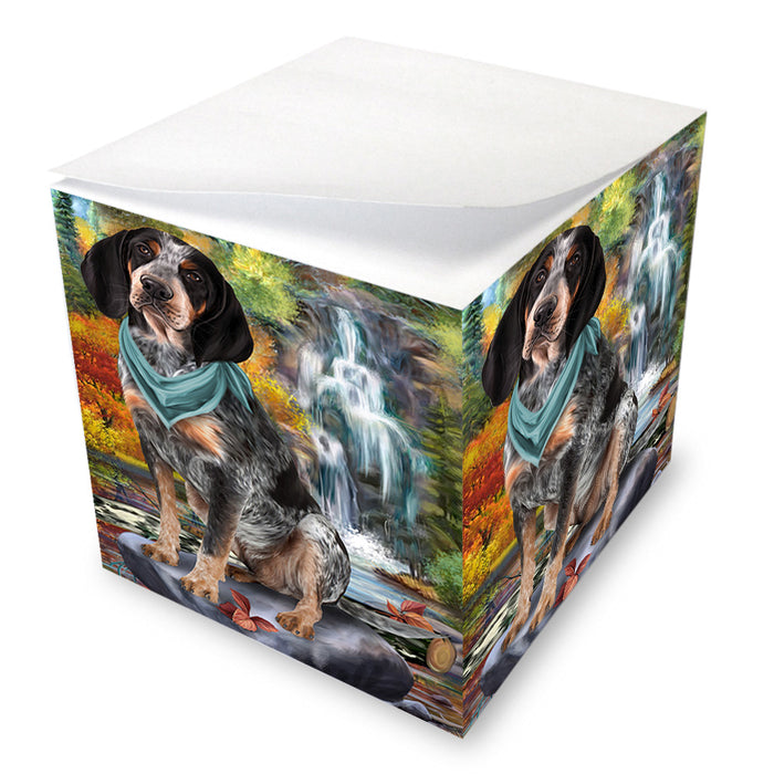 Scenic Waterfall Bluetick Coonhound Dog Note Cube NOC51841