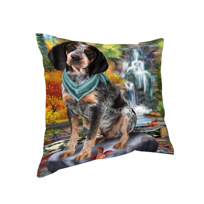 Scenic Waterfall Bluetick Coonhound Dog Pillow PIL63728