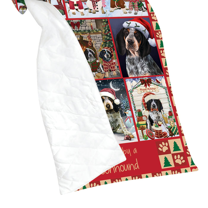 Love is Being Owned Christmas Bluetick Coonhound Dogs Quilt