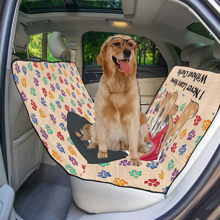 Personalized I Never Leave Home Paw Print Bluetick Coonhound Dogs Pet Back Car Seat Cover