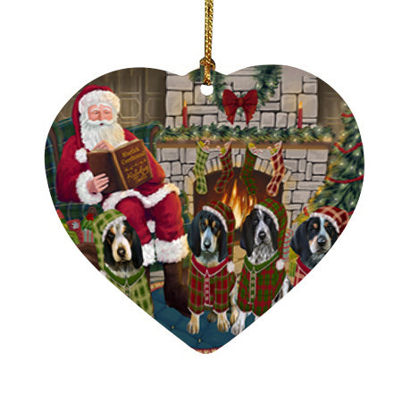 Christmas Cozy Holiday Tails Bluetick Coonhounds Dog Heart Christmas Ornament HPOR55461