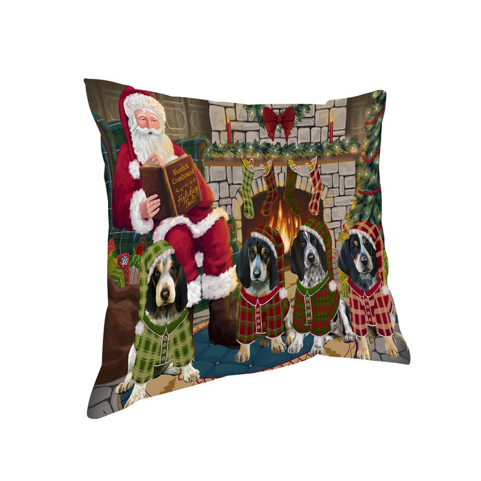 Christmas Cozy Holiday Tails Bluetick Coonhounds Dog Pillow PIL69348