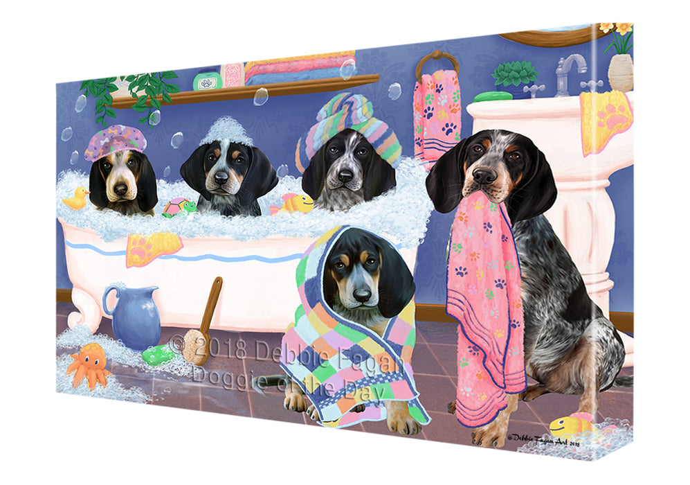 Rub A Dub Dogs In A Tub Bluetick Coonhounds Dog Canvas Print Wall Art Décor CVS133145