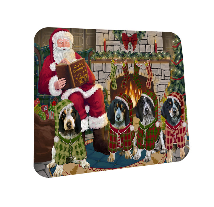 Christmas Cozy Holiday Tails Bluetick Coonhounds Dog Coasters Set of 4 CST55063