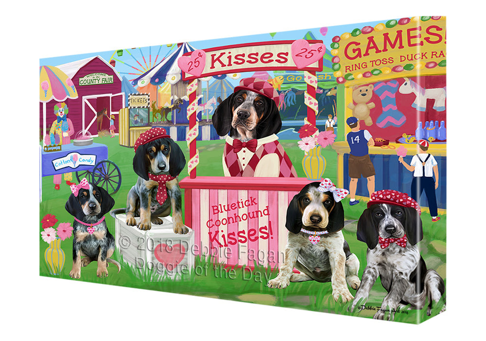 Carnival Kissing Booth Bluetick Coonhounds Dog Canvas Print Wall Art Décor CVS125288