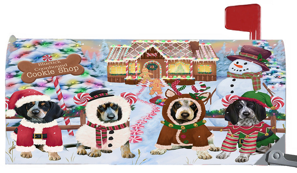 Christmas Holiday Gingerbread Cookie Shop Bluetick Coonhound Dogs 6.5 x 19 Inches Magnetic Mailbox Cover Post Box Cover Wraps Garden Yard Décor MBC48972