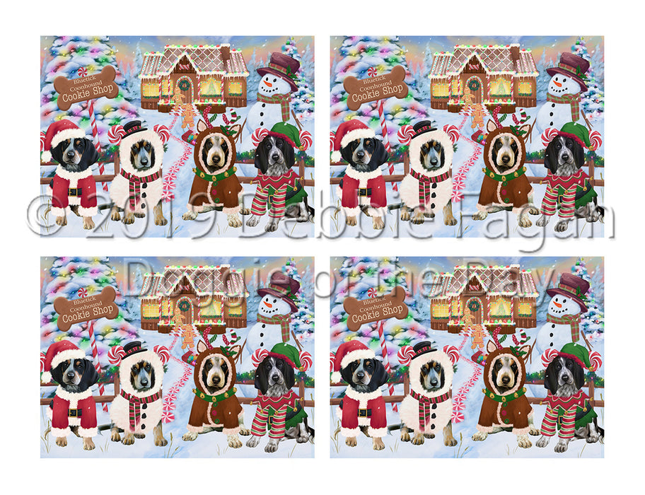 Holiday Gingerbread Cookie Bluetick Coonhound Dogs Placemat