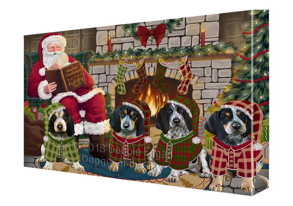 Christmas Cozy Holiday Tails Bluetick Coonhounds Dog Canvas Print Wall Art Décor CVS115874