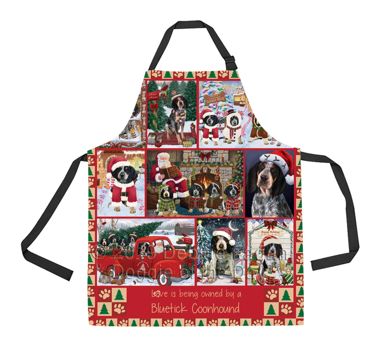 Love is Being Owned Christmas Bluetick Coonhound Dogs Apron