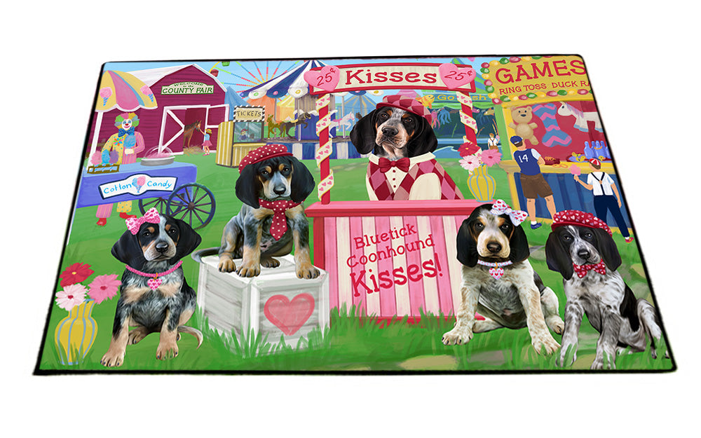 Carnival Kissing Booth Bluetick Coonhounds Dog Floormat FLMS52950