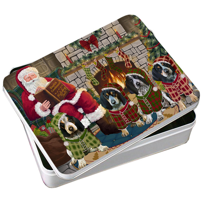 Christmas Cozy Holiday Tails Bluetick Coonhounds Dog Photo Storage Tin PITN55048